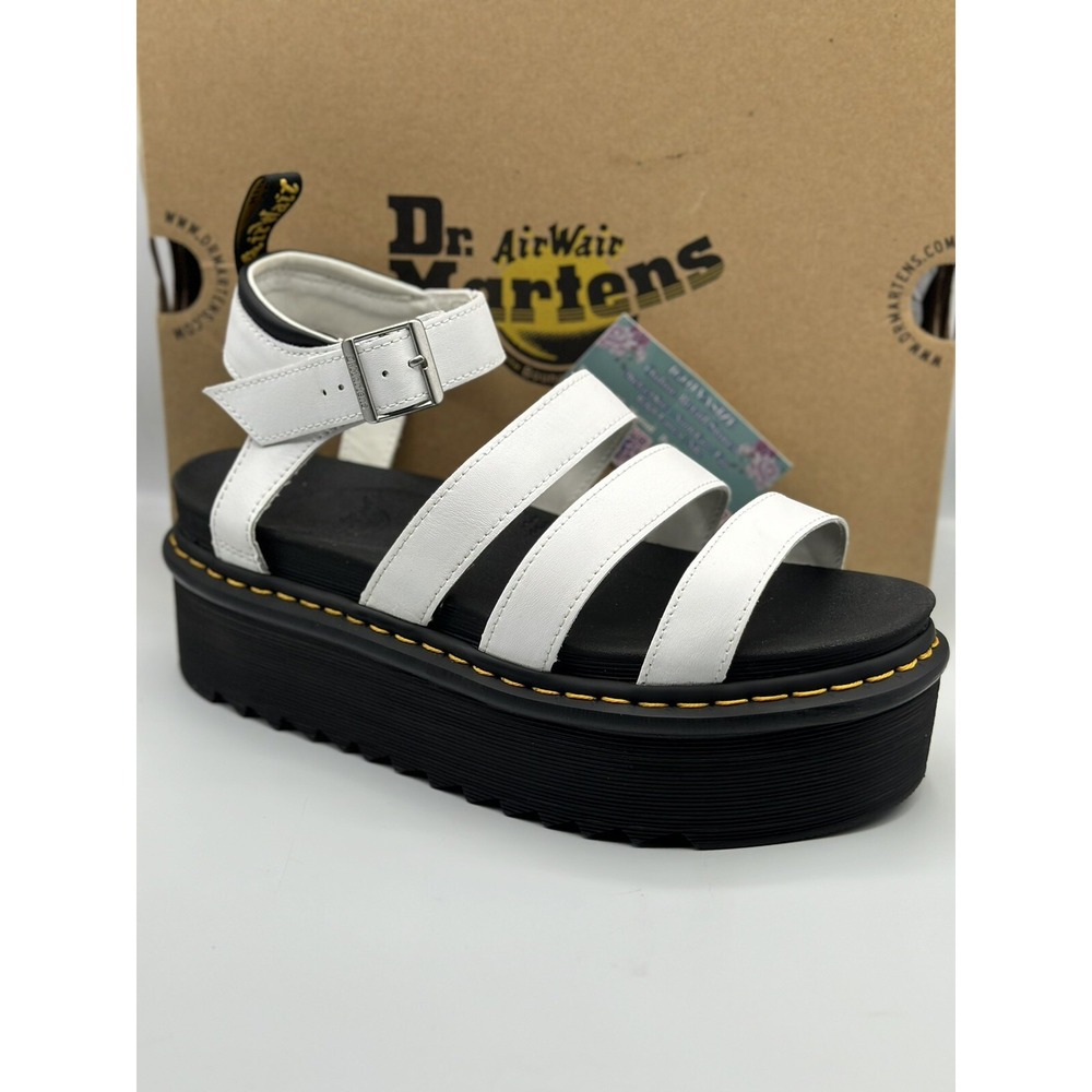 Dr. Martens Blaire Hydro Platform Sandals for Women, Size 11, White, New